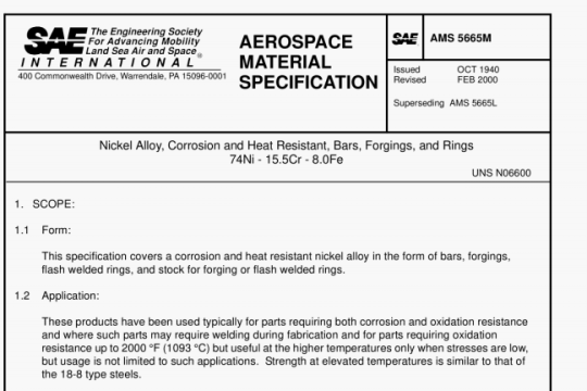 SAE AMS 5665M pdf download