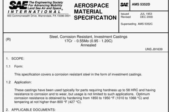 SAE AMS 5352D pdf download